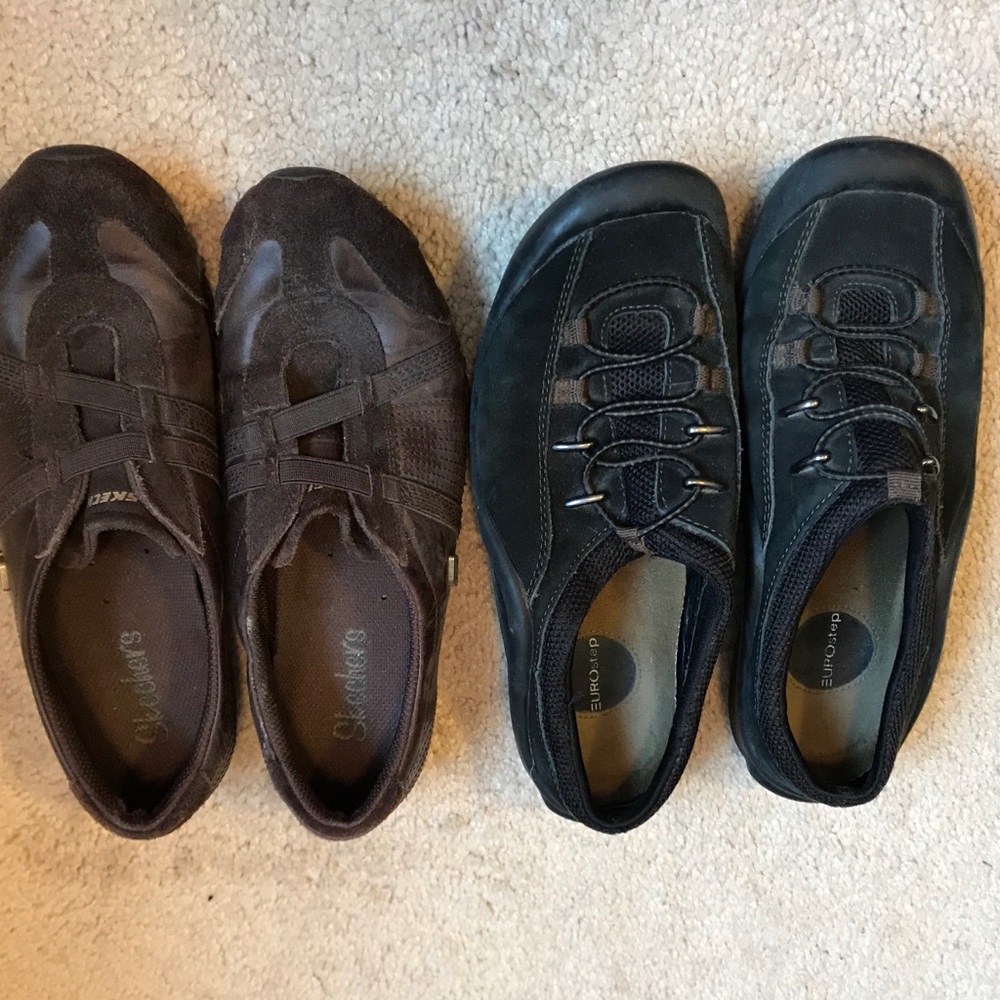 Two pair casual athletic sneakers